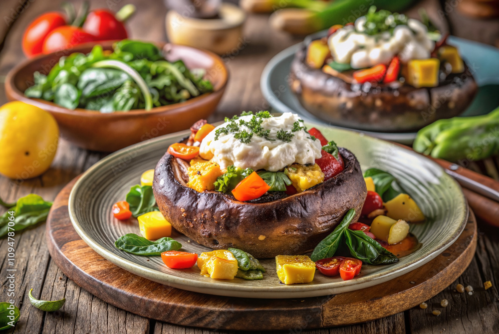 Stuffed portobello mushrooms with vegetables Stuffed portobello mushrooms with vegetables