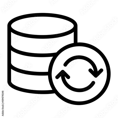 database management line icon