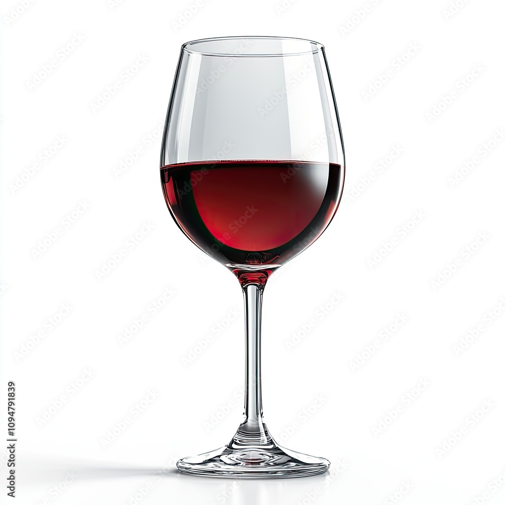 Glass of red wine isolated. Red wine in a glass on a white background. Glass of red wine isolated. Red wine in a glass on a white background.