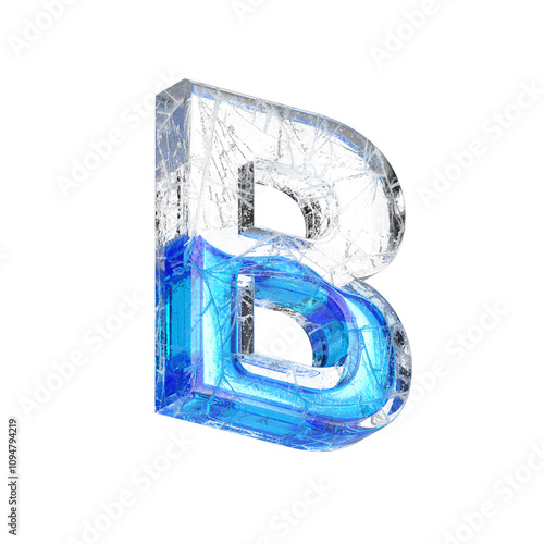 3D Letter B Glass Icon