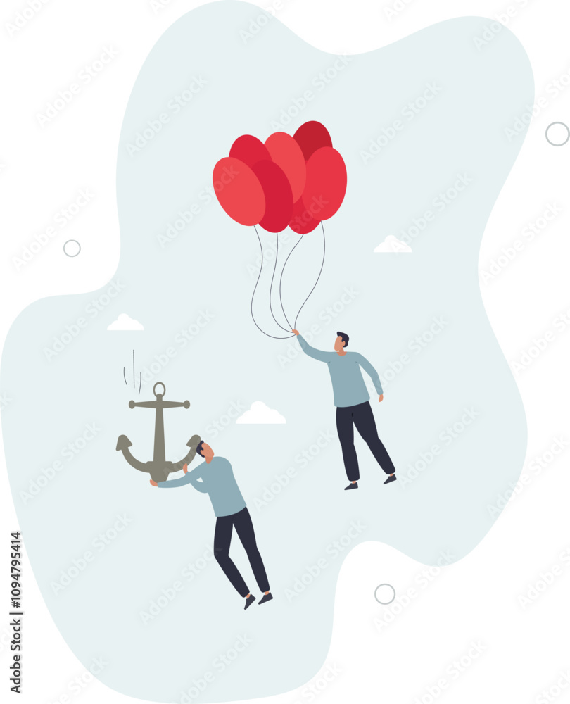 Business ranking up or down, situation for success and failure, growth or losing comparison, risk or challenge concept.flat characters. Business ranking up or down, situation for success and failure, growth or losing comparison, risk or challenge concept.flat characters.