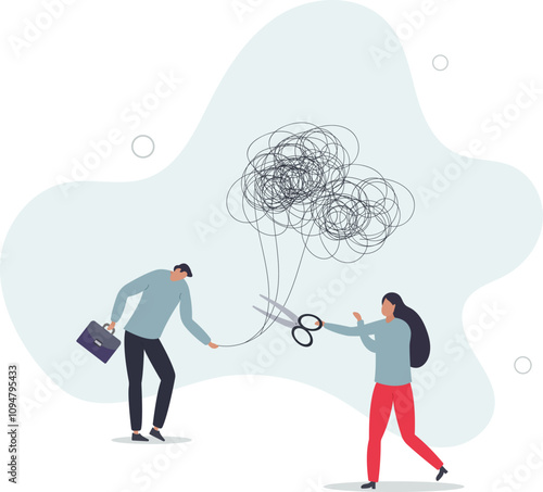 Reduce anxiety or stress, psychotherapy to cure mental health problem or depression, relaxation or relief to cure overworked concept.