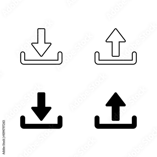 Download and upload icon in generic style. Downloading and uploading sign symbol