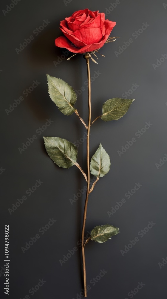 Fototapeta premium Elegant Red Rose on Dark Background