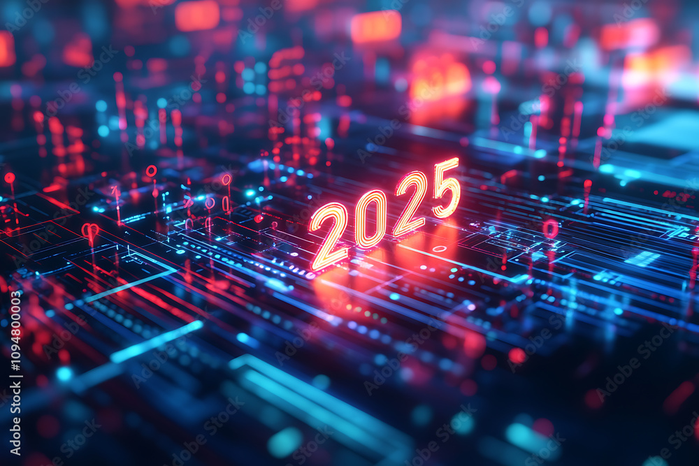 A 3D rendering prominently highlighting the year A 3D rendering prominently highlighting the year