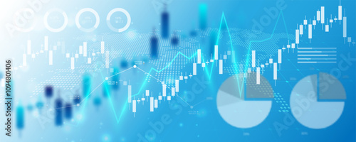Business graph analysis concept background image, stock market rise and finance