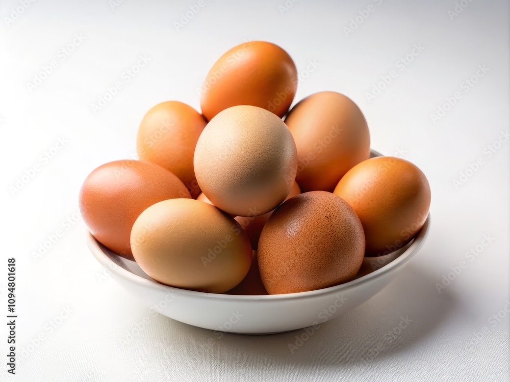 Nutrient-Rich Eggs Isolated on White Background: Celebrating High Protein and Vitamin Content for a Healthy Diet Nutrient-Rich Eggs Isolated on White Background: Celebrating High Protein and Vitamin Content for a Healthy Diet