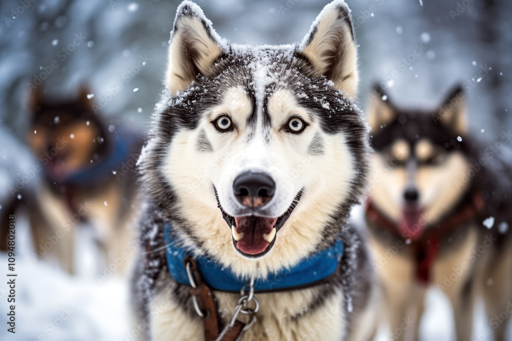Sled Dog Ready for Winter Adventure Sled Dog Ready for Winter Adventure