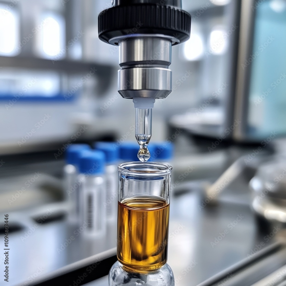 Laboratory Dropper Filling Test Tube with Liquid Sample Laboratory Dropper Filling Test Tube with Liquid Sample