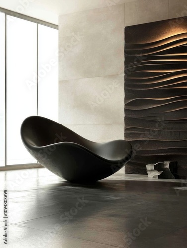 Modern Black Chair In Minim...