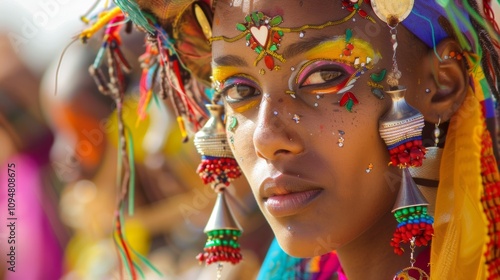 Vibrant Wodaabe Beauty at the Gerewol Festival photo