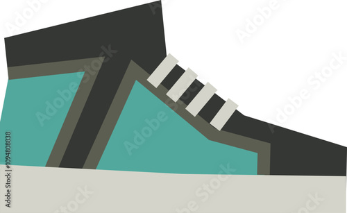 Running shoe color icon. Green sneaker symbol