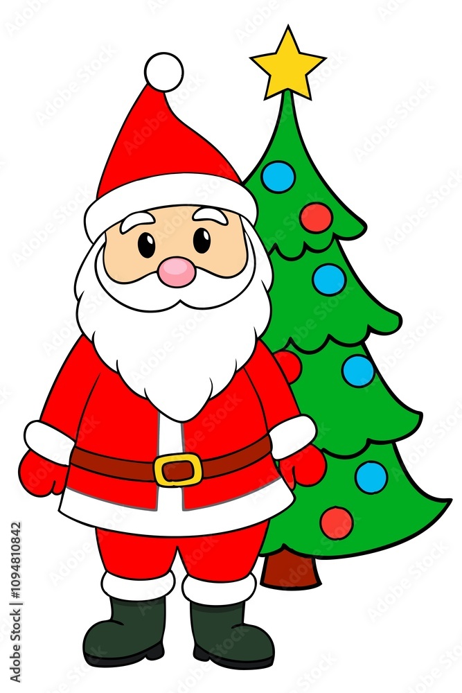 santa claus with christmas tree santa claus with christmas tree