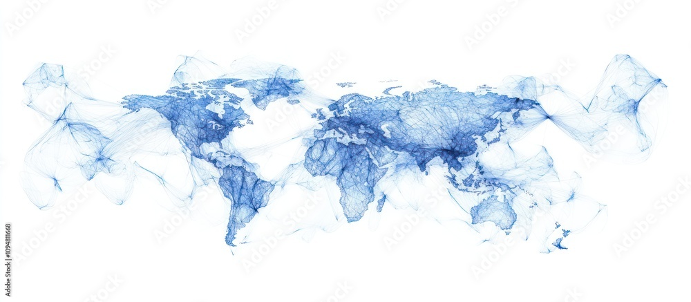 Obraz premium Global Network: A Digital World Map