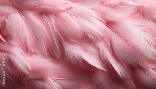 Soft pink feathers texture background.