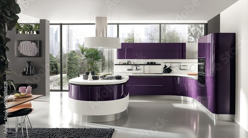 Interior design of a modern kitchen. photo