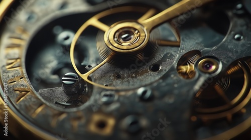 Wallpaper Mural vintage watch mechanism, showing each gear, spring, and rivet with immaculate detail and metallic sheen Torontodigital.ca