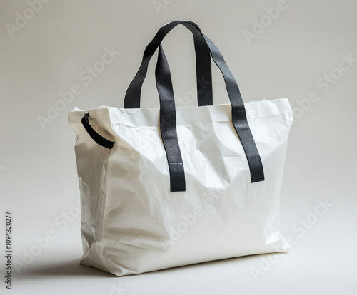 a white bag made from recycled plastic in a similar style to freitag bags photo