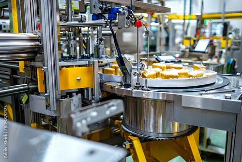 Automated food processing equipment in a modern manufacturing facility