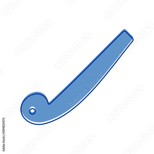 Simple sewing curve ruler vector illustration, dressmaking curve ruler illustration in hand drawn style