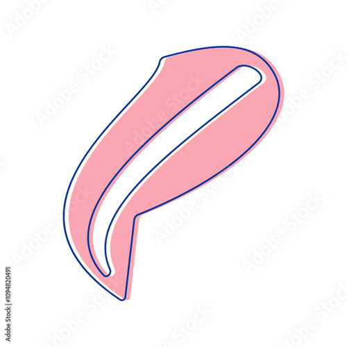 Simple sewing curve ruler vector illustration, dressmaking curve ruler illustration in hand drawn style