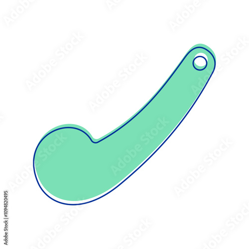 Simple sewing curve ruler vector illustration, dressmaking curve ruler illustration in hand drawn style