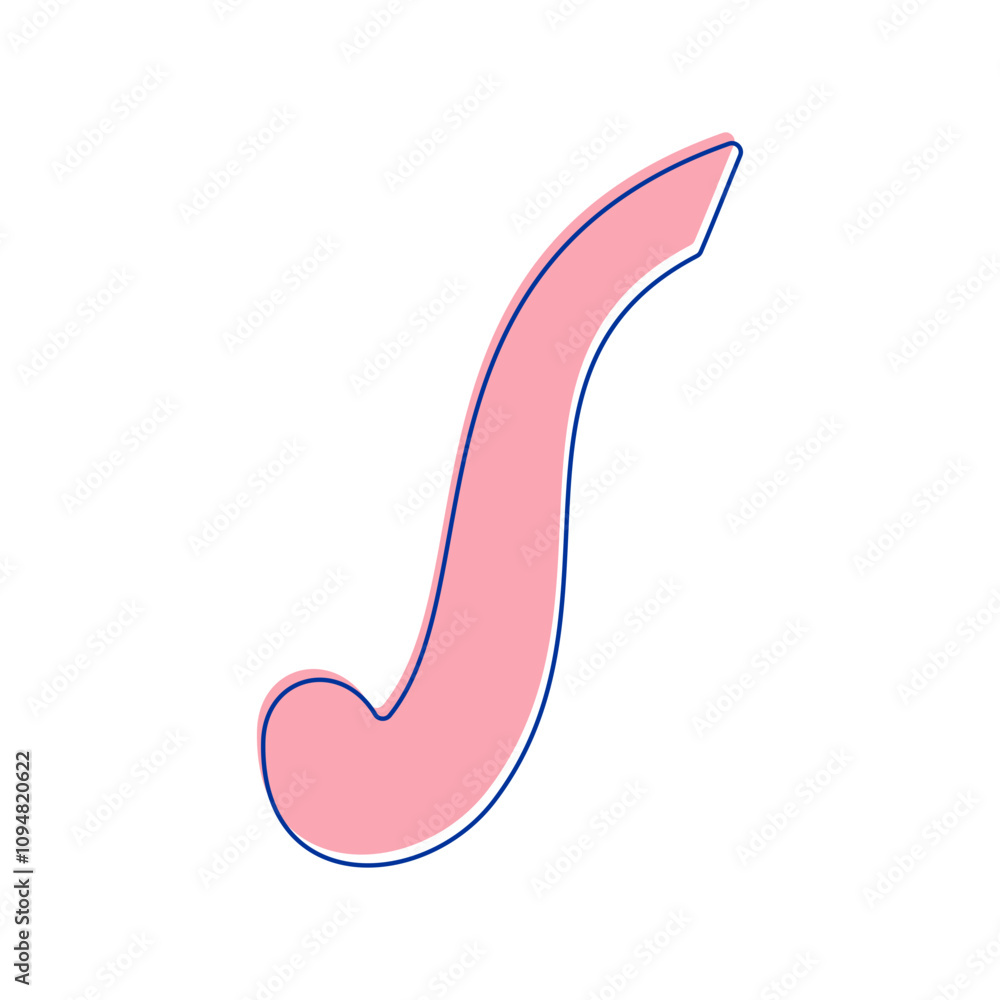 Simple sewing curve ruler vector illustration, dressmaking curve ruler illustration in hand drawn style Simple sewing curve ruler vector illustration, dressmaking curve ruler illustration in hand drawn style
