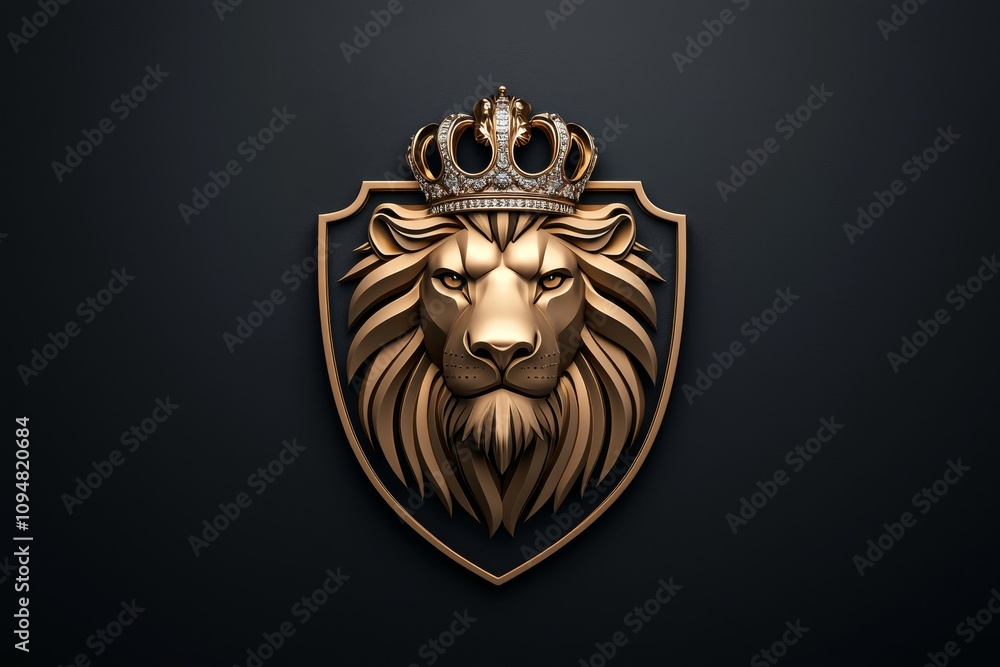 A regal lion's head adorned with a crown, set against a dark background, symbolizes power and nobility. A regal lion's head adorned with a crown, set against a dark background, symbolizes power and nobility.