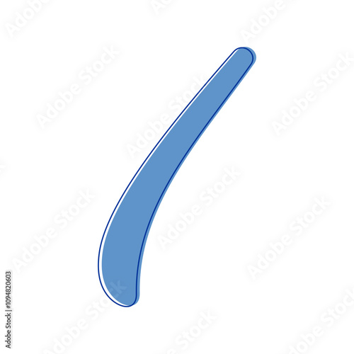 Simple sewing curve ruler vector illustration, dressmaking curve ruler illustration in hand drawn style
