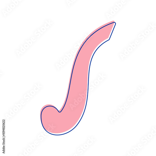 Simple sewing curve ruler vector illustration, dressmaking curve ruler illustration in hand drawn style