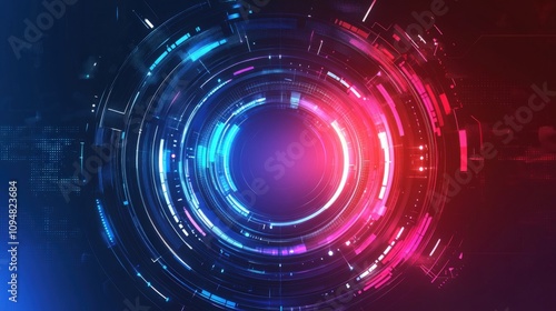 Abstract Futuristic Technology Circle Design