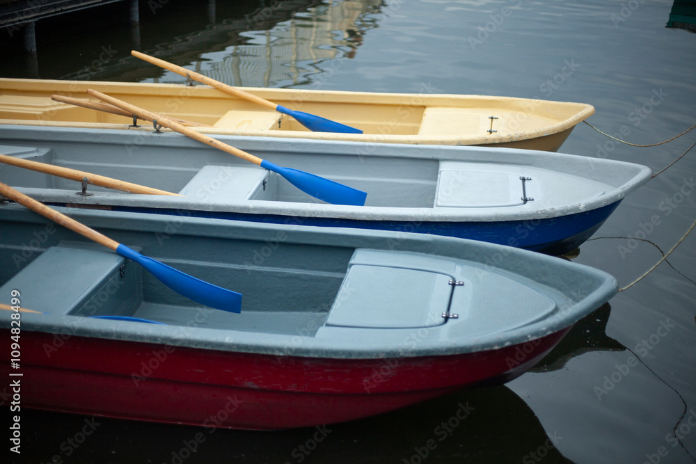 Boats on the pier. Boats for swimming in the lake. Lifeboats. Boats on the pier. Boats for swimming in the lake. Lifeboats.