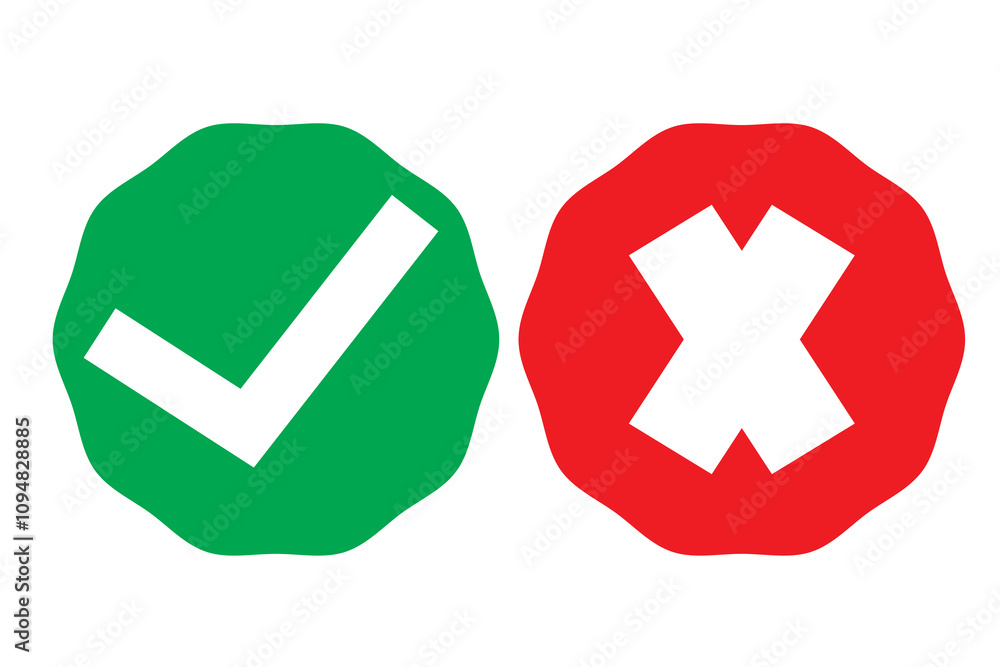 right wrong symbol, evaluation concept, vote icon right wrong symbol, evaluation concept, vote icon