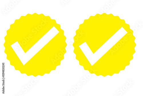 badge check icon, Verified badge profile vector.