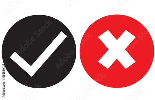 right wrong symbol, evaluation concept, vote icon
