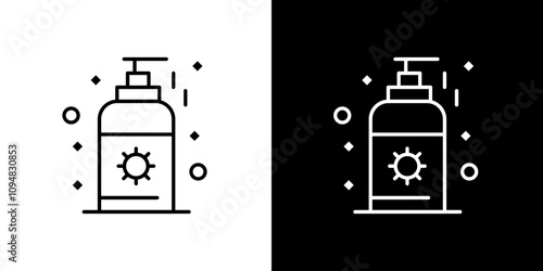 Soap container icon. Business icon. Black icon. Draw lines. Silhouette