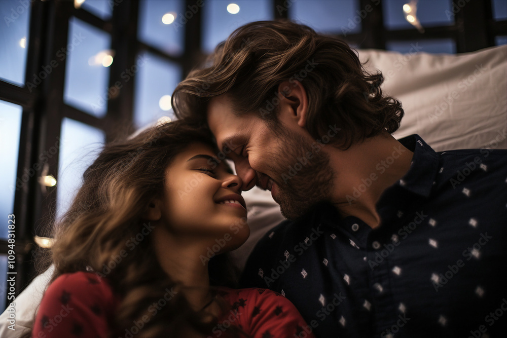 Generative AI picture of sweet charming adorable couple on Valentine Day lovers Day celebration concept Generative AI picture of sweet charming adorable couple on Valentine Day lovers Day celebration concept