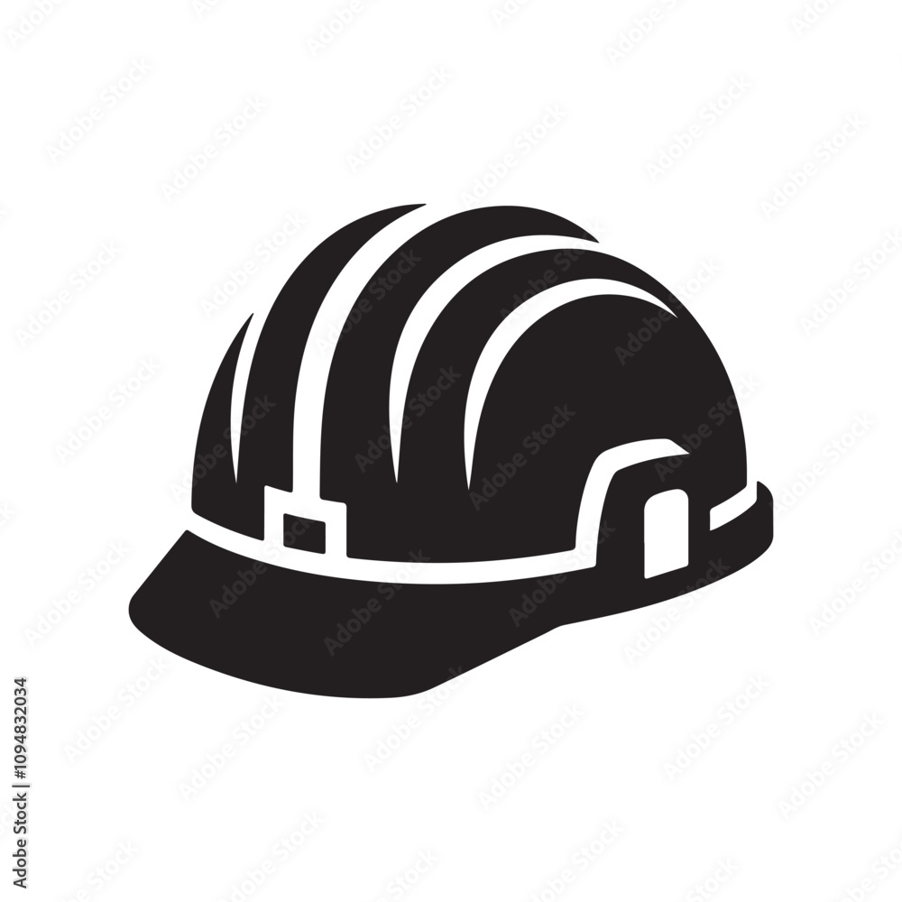 construction helmet silhouette vector art illustration construction helmet silhouette vector art illustration