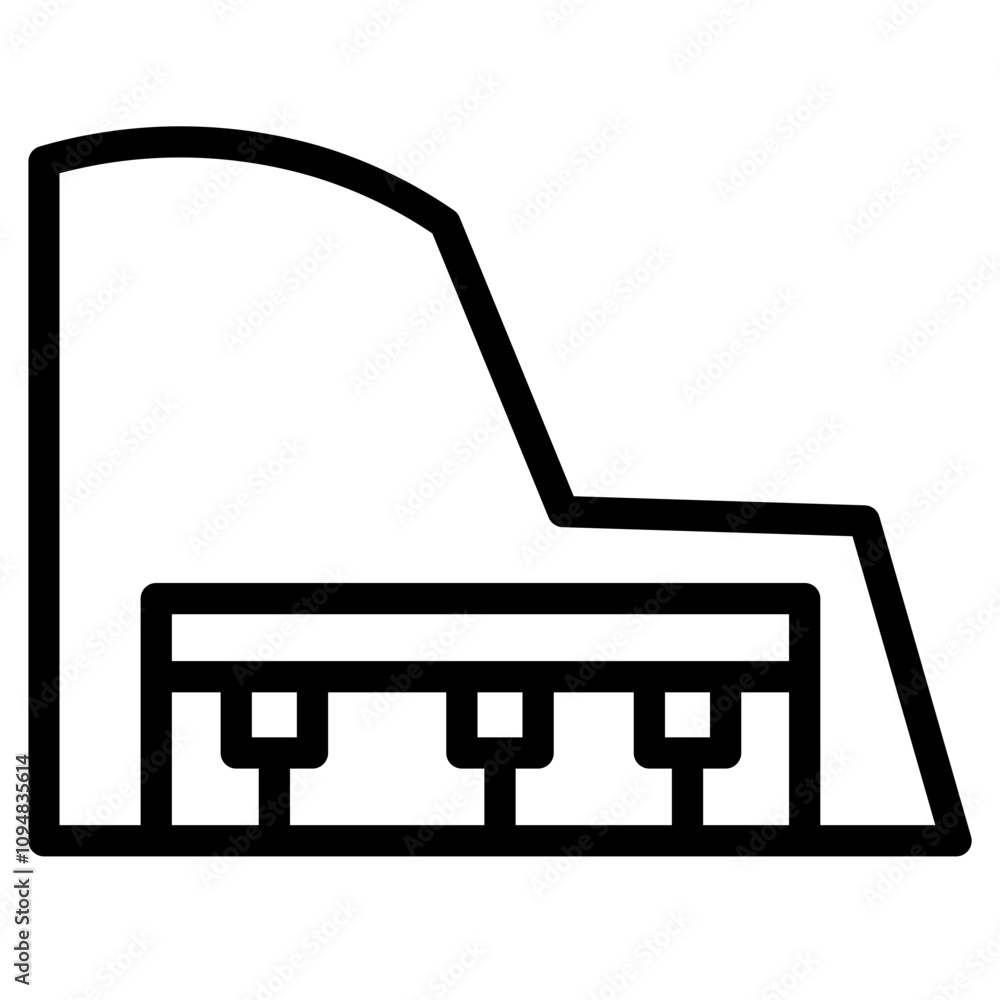 Classic Music Piano Line Icon Classic Music Piano Line Icon