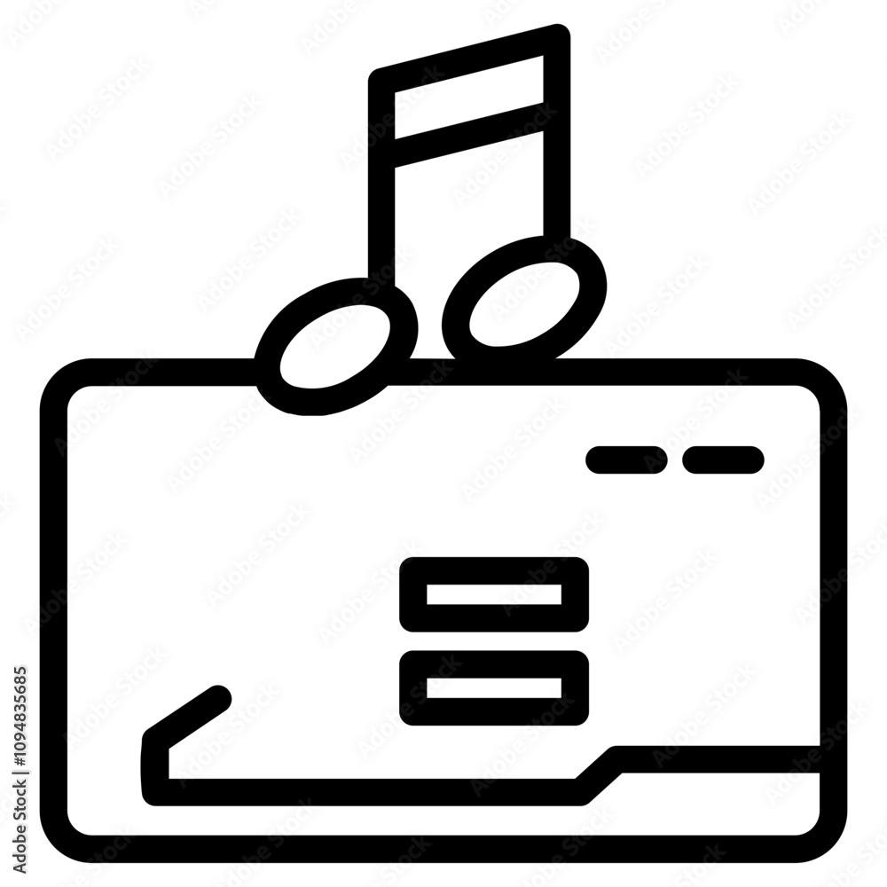 Classic Music Piano Line Icon Classic Music Piano Line Icon