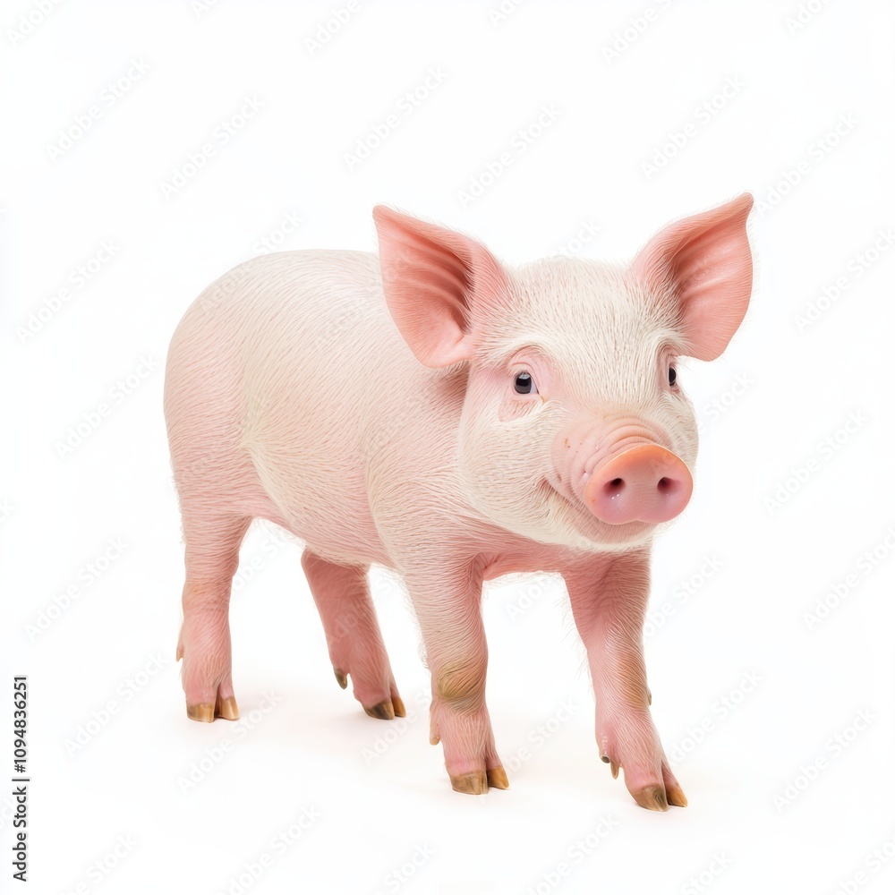 Adorable Baby Piglet on a White Background Adorable Baby Piglet on a White Background