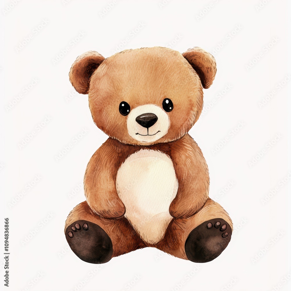 Adorable Teddy Bear Plush Toy on a White Background Adorable Teddy Bear Plush Toy on a White Background