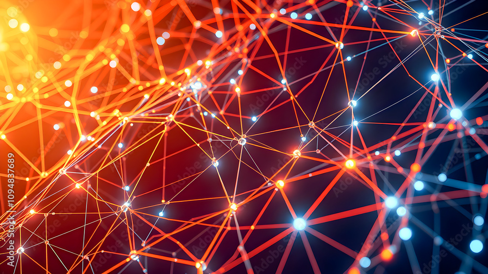 Abstract connection dots and lines. Network concept. 3D Rendering Abstract connection dots and lines. Network concept. 3D Rendering