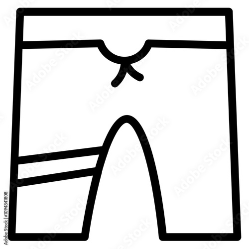 Beach Shorts Swimming Line Icon