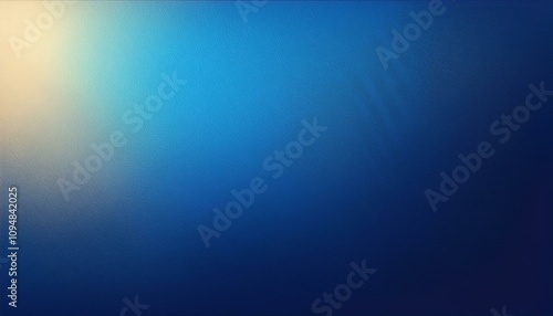 Abstract background, Bright navy blue gradient background with light leak and grainy texture.