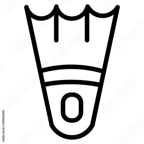 Dive Fins Flippers Line Icon