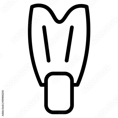 Dive Fins Flippers Line Icon