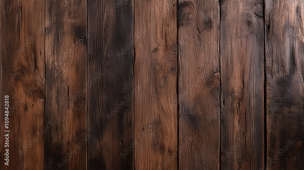 Fototapeta premium Seamless Brown Wood Texture Background of Rustic Old Wooden Planks