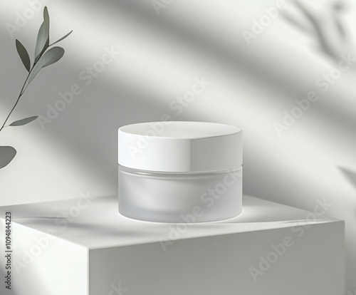 a simple white and frosted creative cosmetic premium jar photo