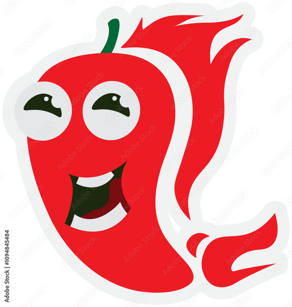 Red Chilli Peppers Cartoon Illustration With Expressions
